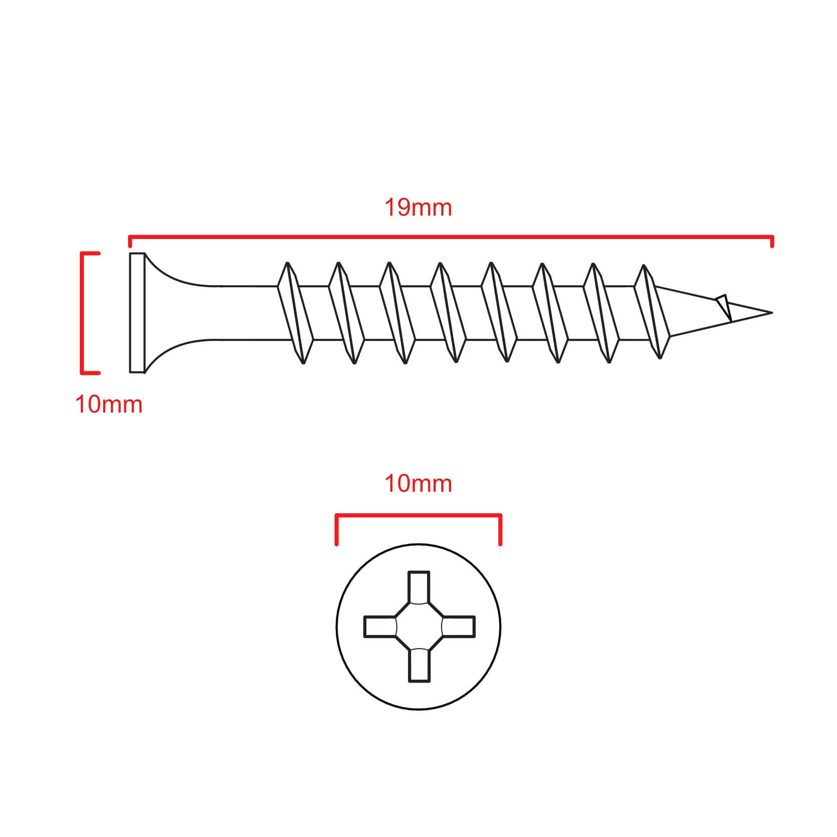 No.10 Woodscrews Pozi Countersunk lathamshardware.co.uk