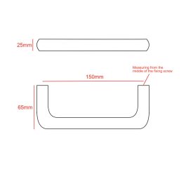 150mm D handle