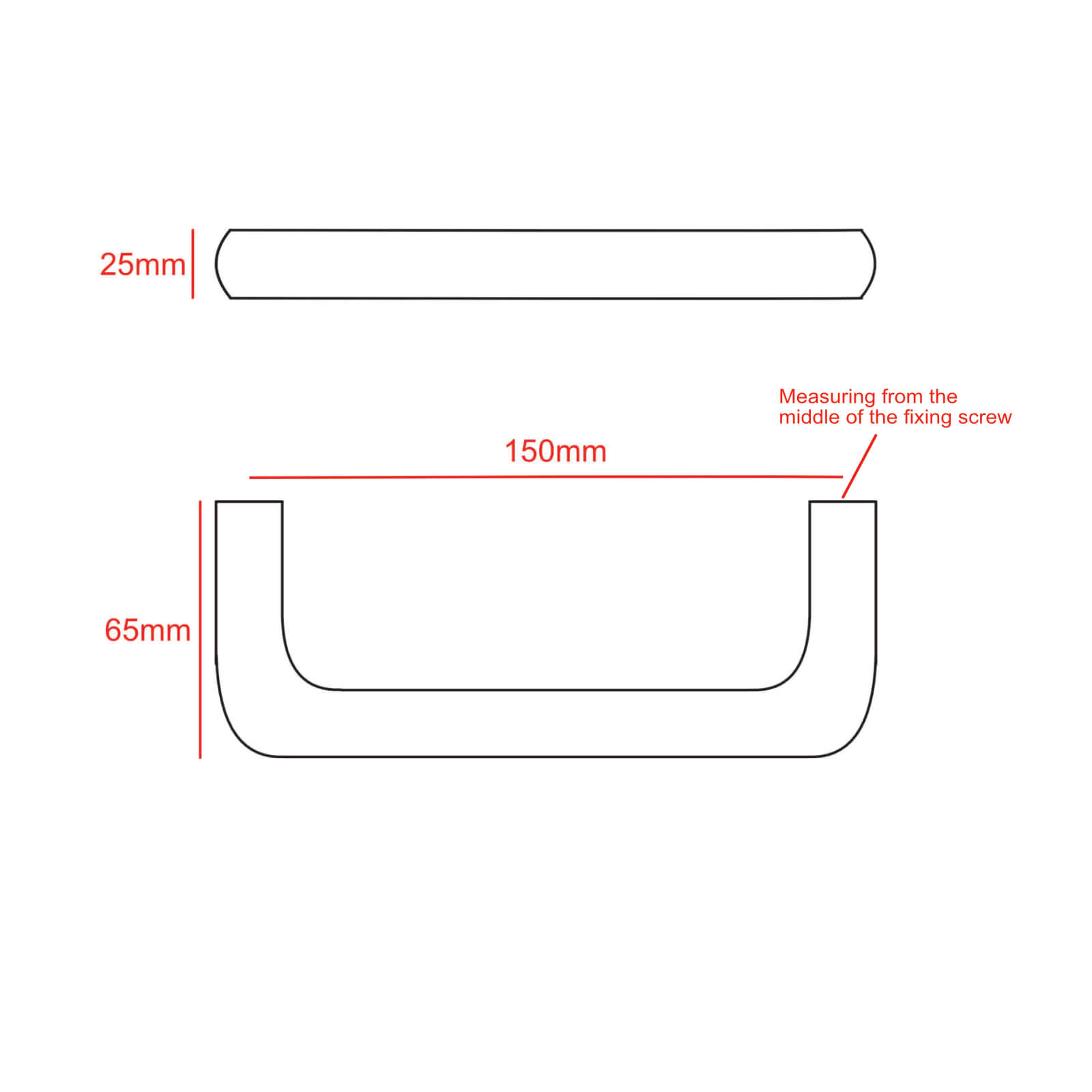 Bolt Through Stainless Steel D Handle