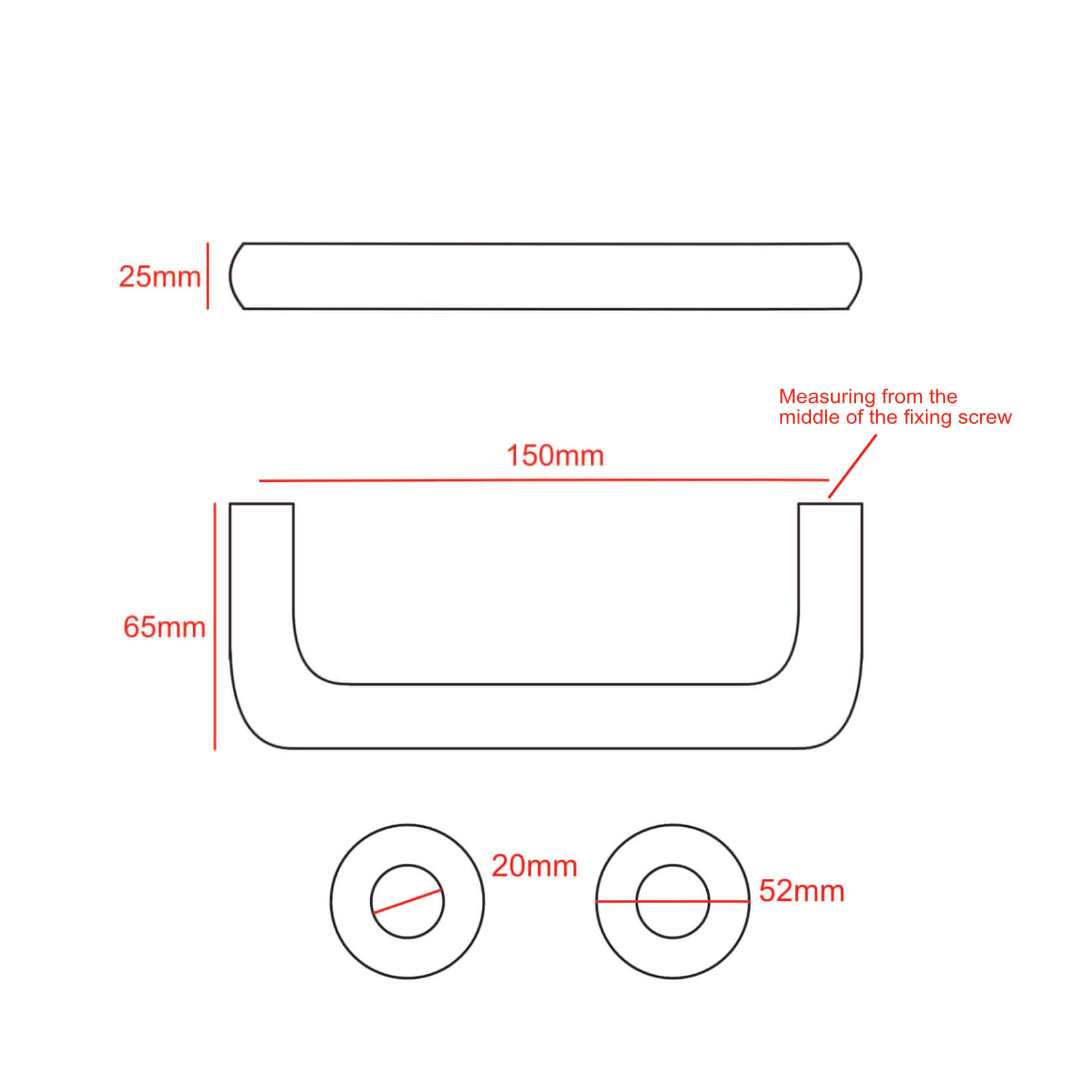 Stainless Steel D shaped Disability Handle