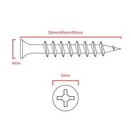 4.0mm chipboard screws