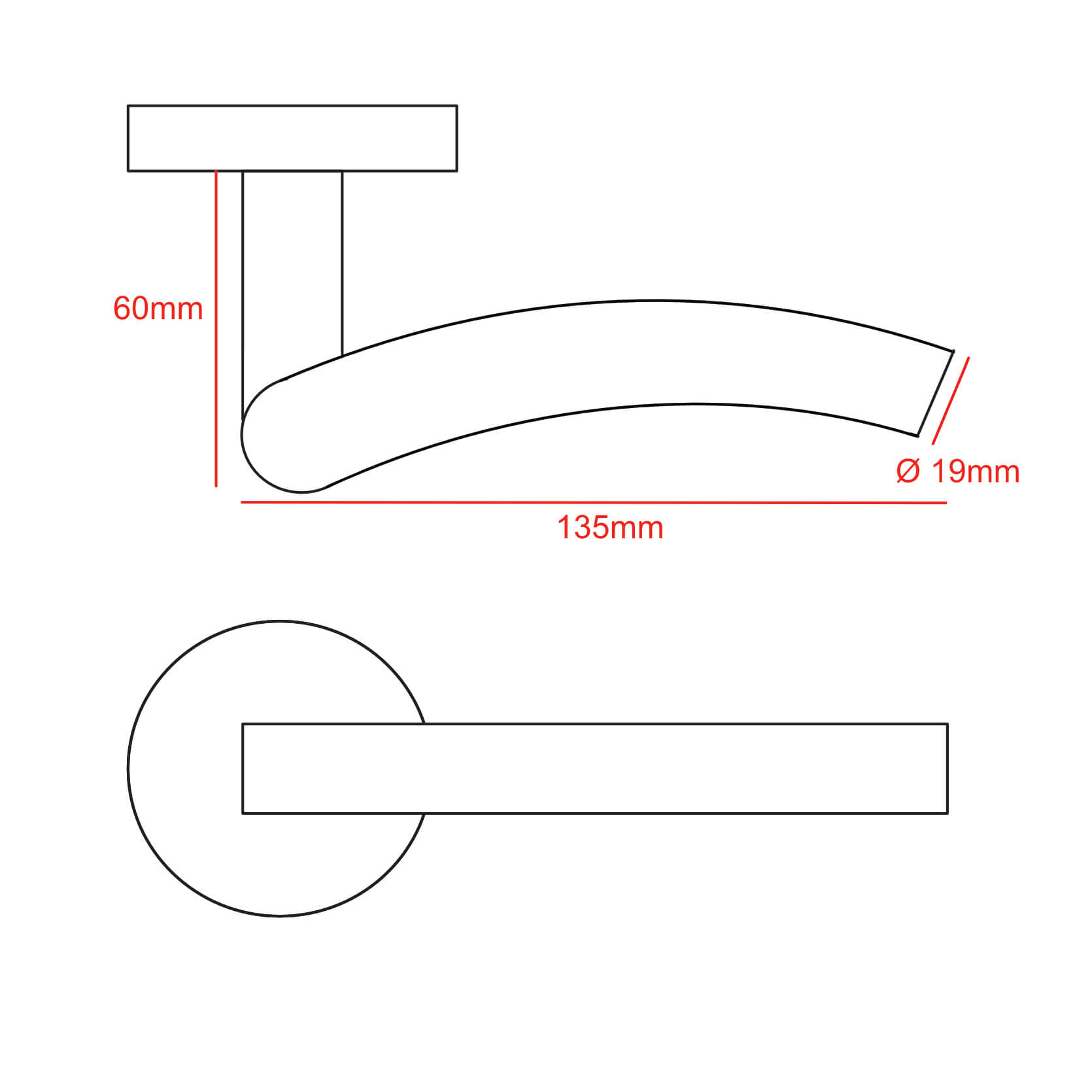 Stainless Steel #304 Inward Curve Door Handle