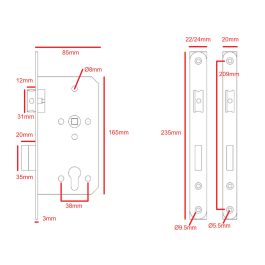 mortice lock CAD