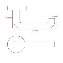 round bar lever handle cad drawing