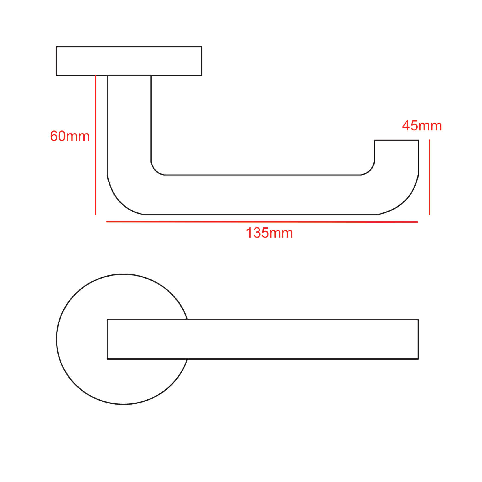 Stainless Steel #304 Return to Door Handle