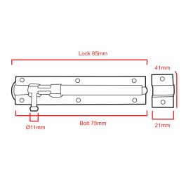 Enclosed Tower Bolt CAD