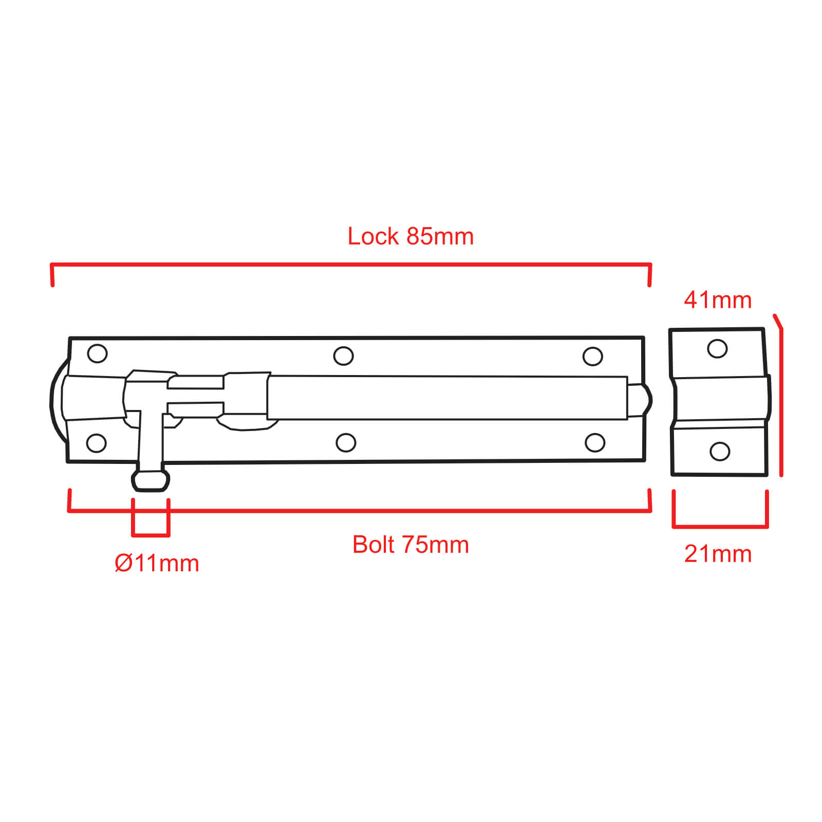 Enclosed Tower Bolts