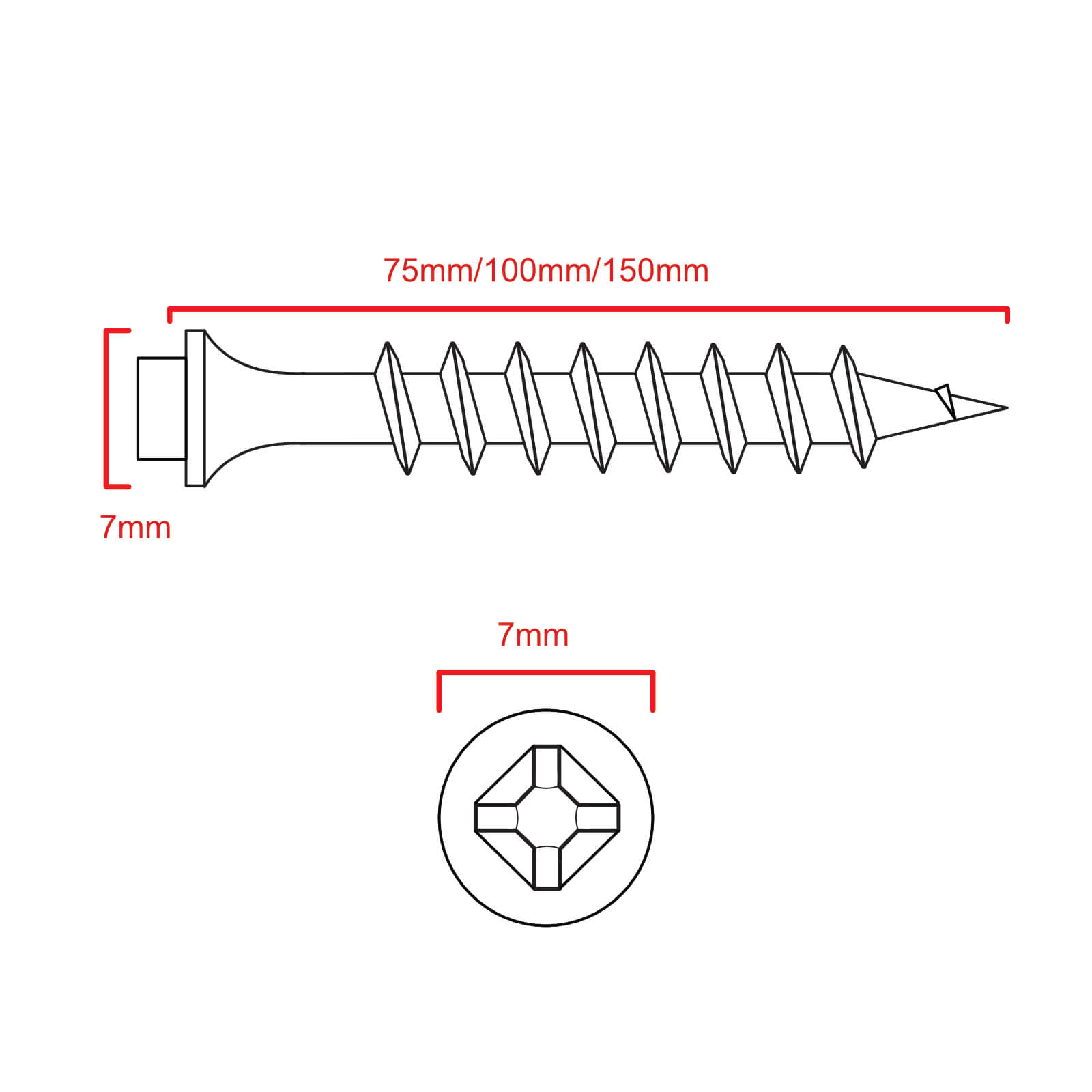 Heavy Duty Timber Screw - Pack of 25