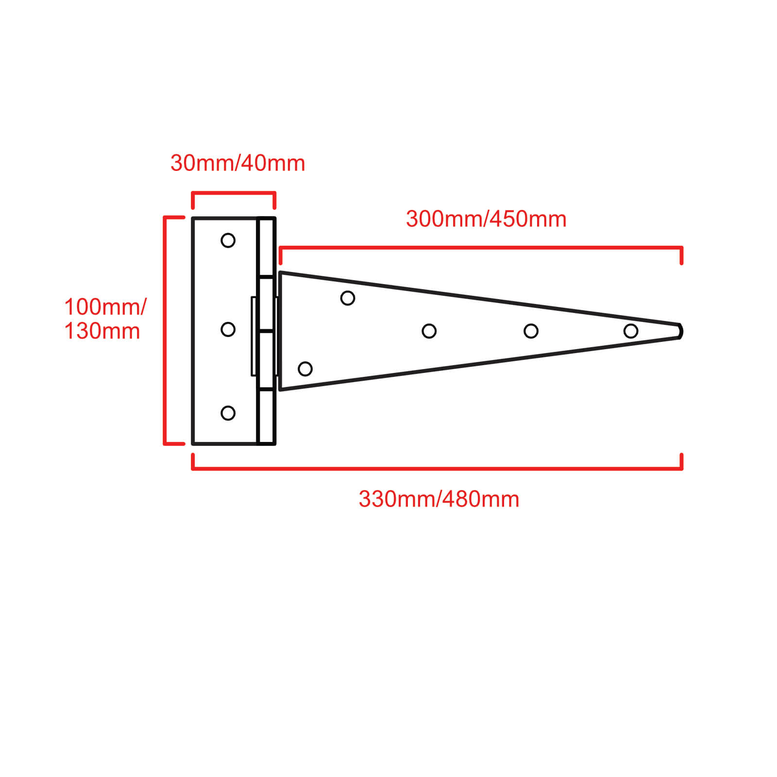 Medium Tee Hinges