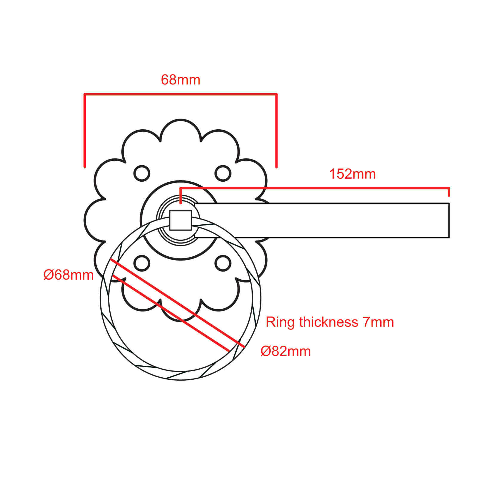 Twisted Ring Handle Gate Latch