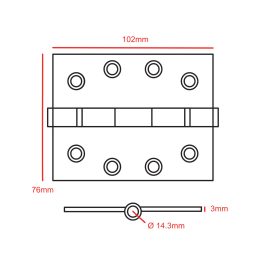 4x2 Hinge no Pin CAD