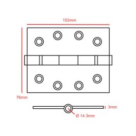 4x2 Hinge no Pin CAD