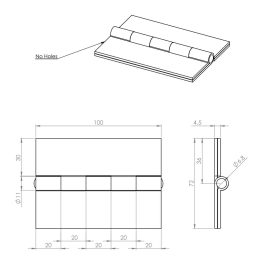 100mm Double Pressed Steel Weld On Butt Hinge