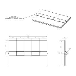 150mm Double Pressed Steel Weld On Butt Hinge