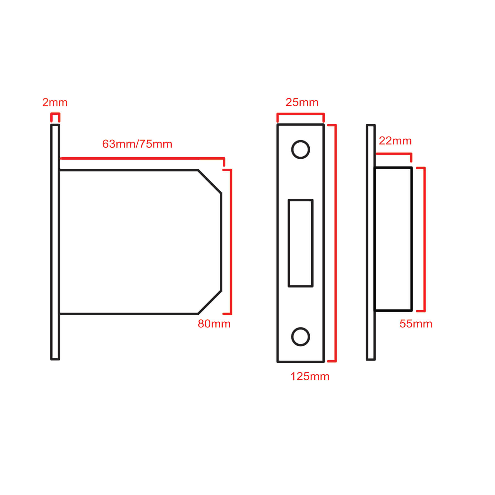 Cylinder Mortice Deadlock (Euro Profile)