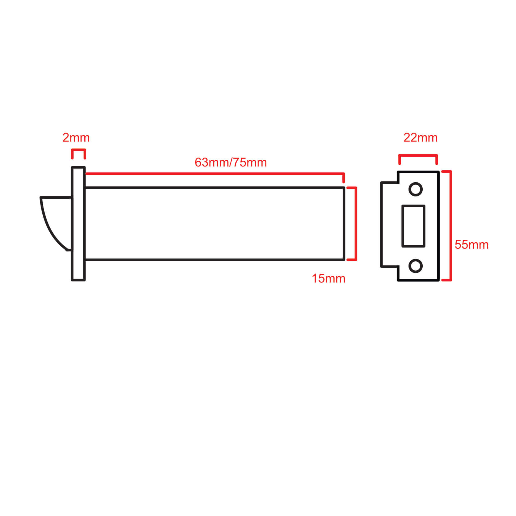 Bolt Through Tubular Latch - FD30