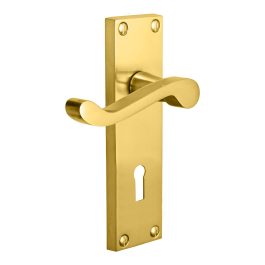 Electro Brass Pegasus Lever Deadlock Handle