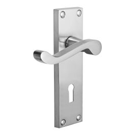 Polished Chrome Pegasus Lever deadlock Handle