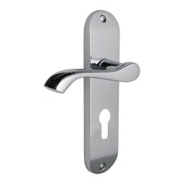 Polished Chrome Corvus Lever Euro Cylinder Handle