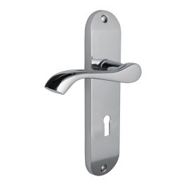 Polished Chrome Corvus Lever Deadlock Handle