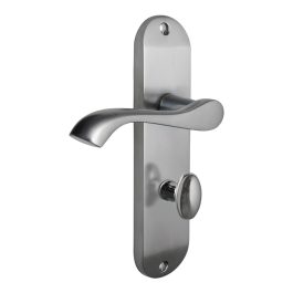 Satin Chrome Corvus Lever Bathroom Lock Handle