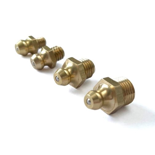 Four brass grease nipples