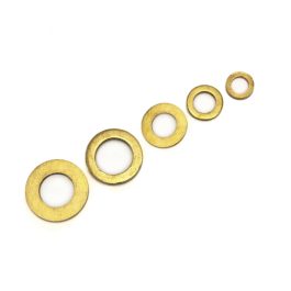 Five brass washers