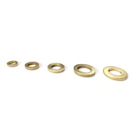 Five brass washers