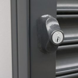 bullet lock in grey roller shutter